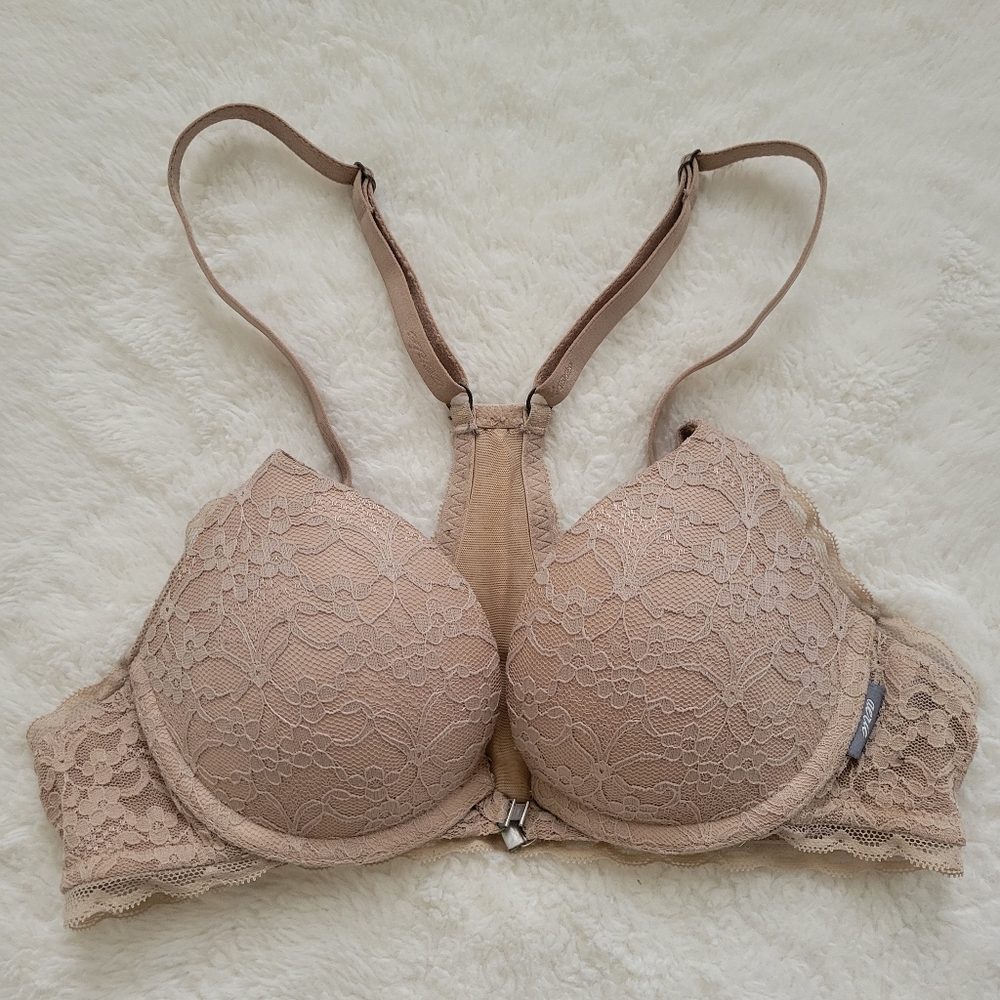 Aerie Nude Racerback Lace Pushup Bra 32A